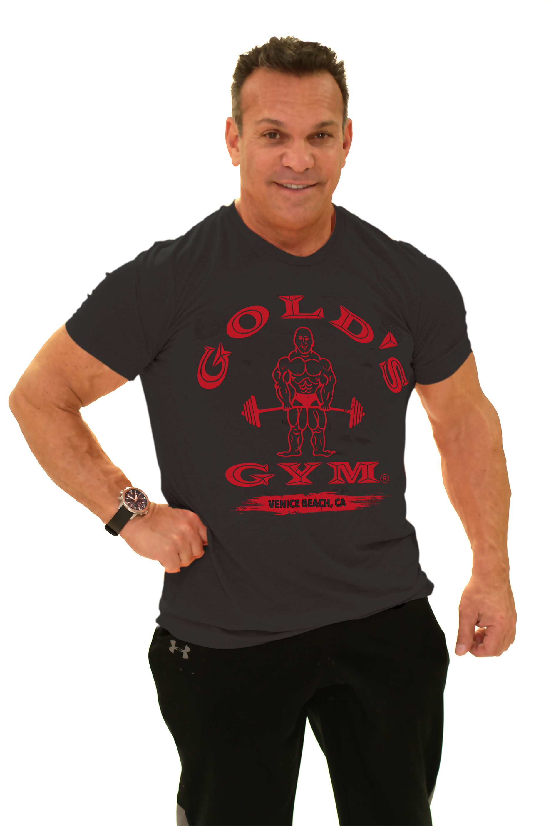 OG Golds Gym T-Shirt – Iron Grey - Vintage Muscle