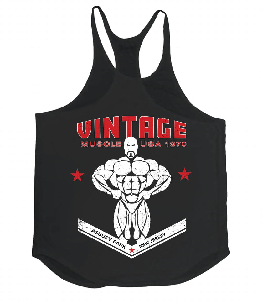 Jersey Strongman Asbury Park Edition Stringer - PR Black - Vintage Muscle