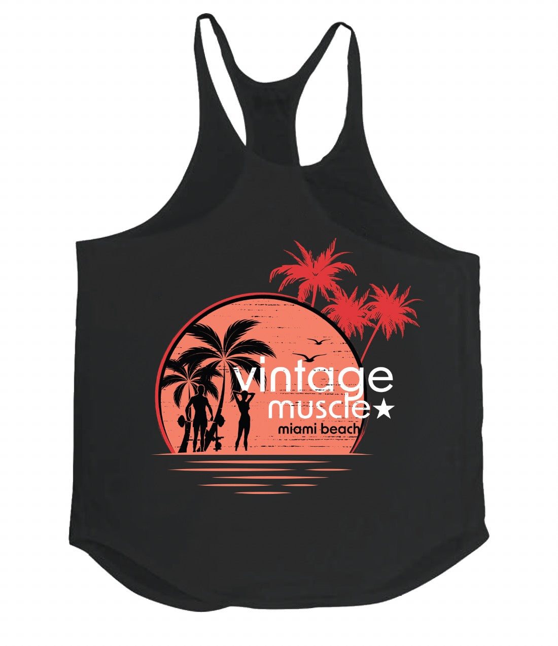 Miami Muscle Stringer Tank - PR Black