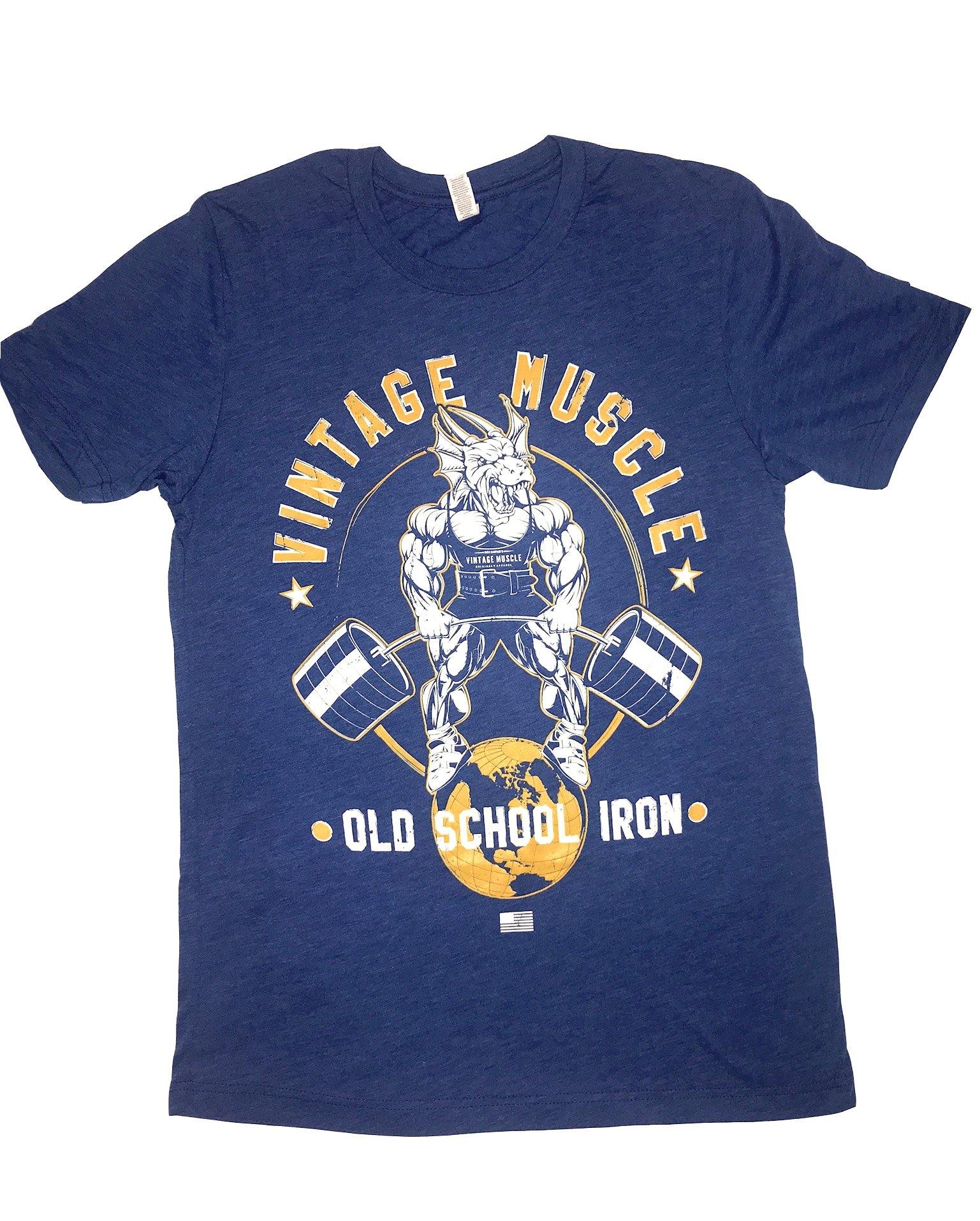 Vintage Muscle "Dragonslayer" Tee - Weathered Blue - Vintage Muscle