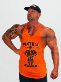 Ultimate Lat Spread Stringer Tank, Asbury Park Edition - October Orange - Vintage Muscle