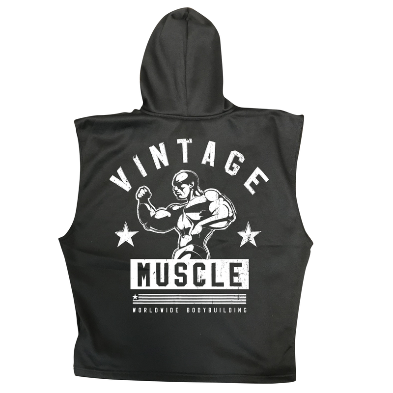 Vintage Muscle - "The Gun Show" Sleeveless Hoodie - Black - Vintage Muscle